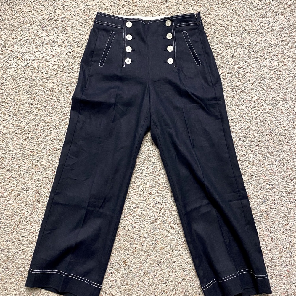Jcrew Peyton Sailor Pant in Stretch Linen